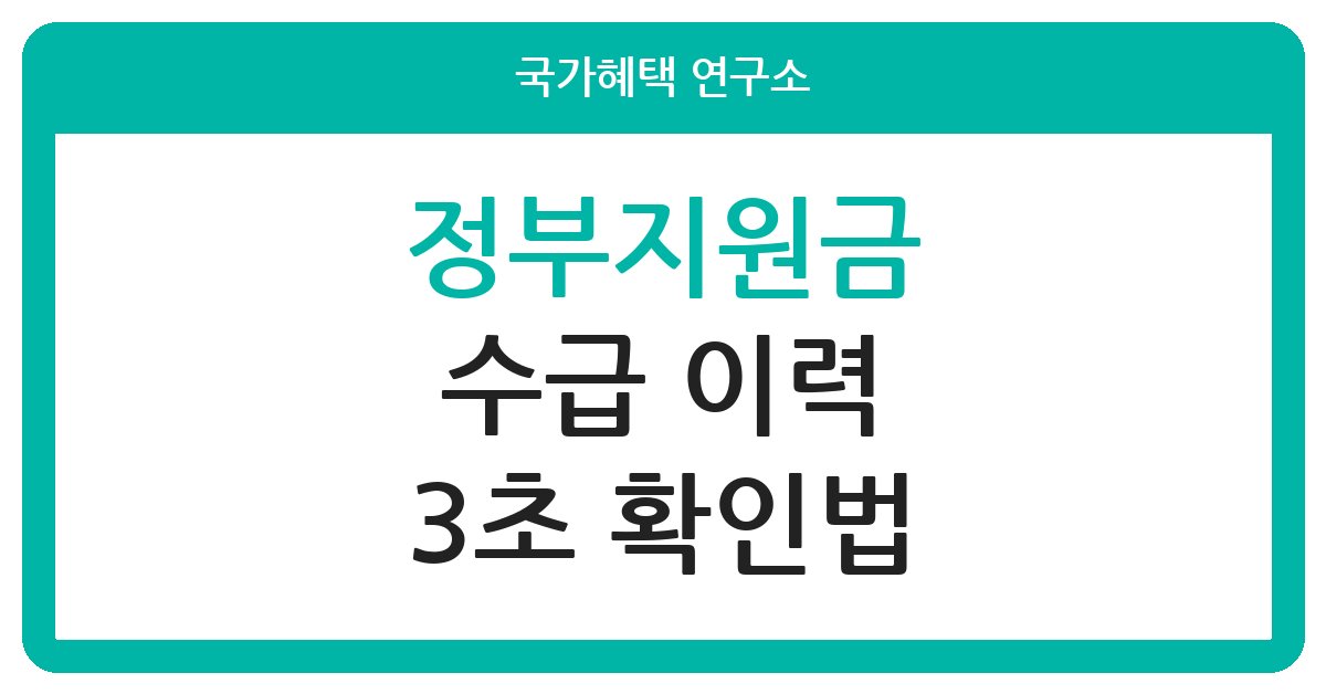 정부지원금 수급 이력 간편하게 조회하기